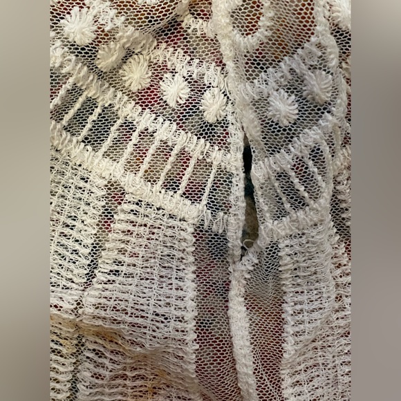Lace Kimono Cover Up Duster - Ivory/off white/sheer - Picture 6 of 7